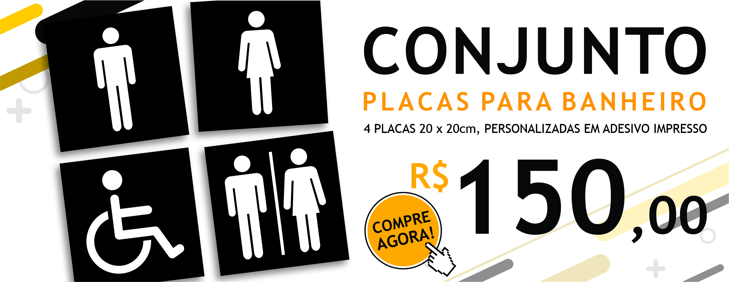 Anúncio Placas Banheiro